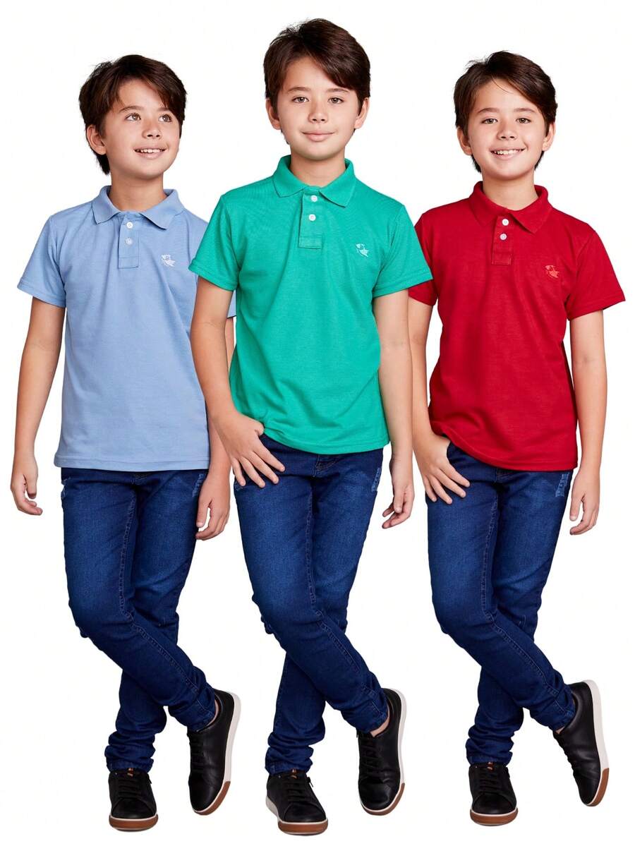 Kit 3 Polos Premium Infantil Daze