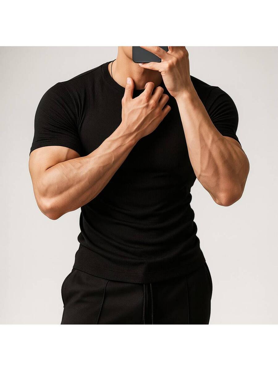 Camiseta Premium canelada masculina