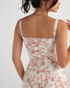 Vestido Midi Floral com Fenda Lateral