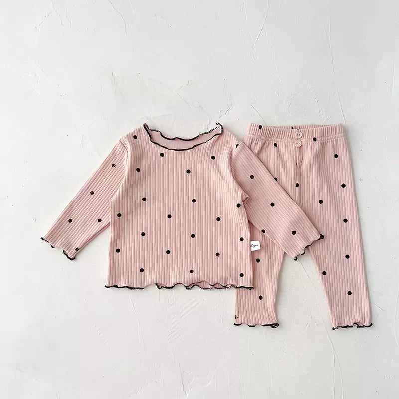 Conjunto Infantil Feminino Estampa de Bolinhas