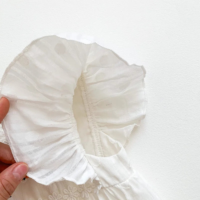 Romper Feminino Infantil Branco Minimalista