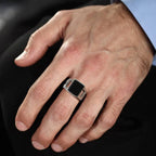 Anel Masculino em Corrente Cubana