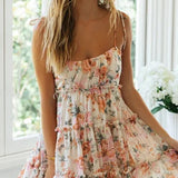 Vestido Mini Estampado com Alças Finas Verão