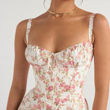 Vestido Midi Floral com Fenda Lateral