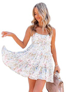 Vestido Mini Estampado com Alças Finas Verão